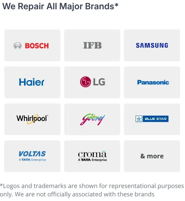 All major washing machine brands we repair
